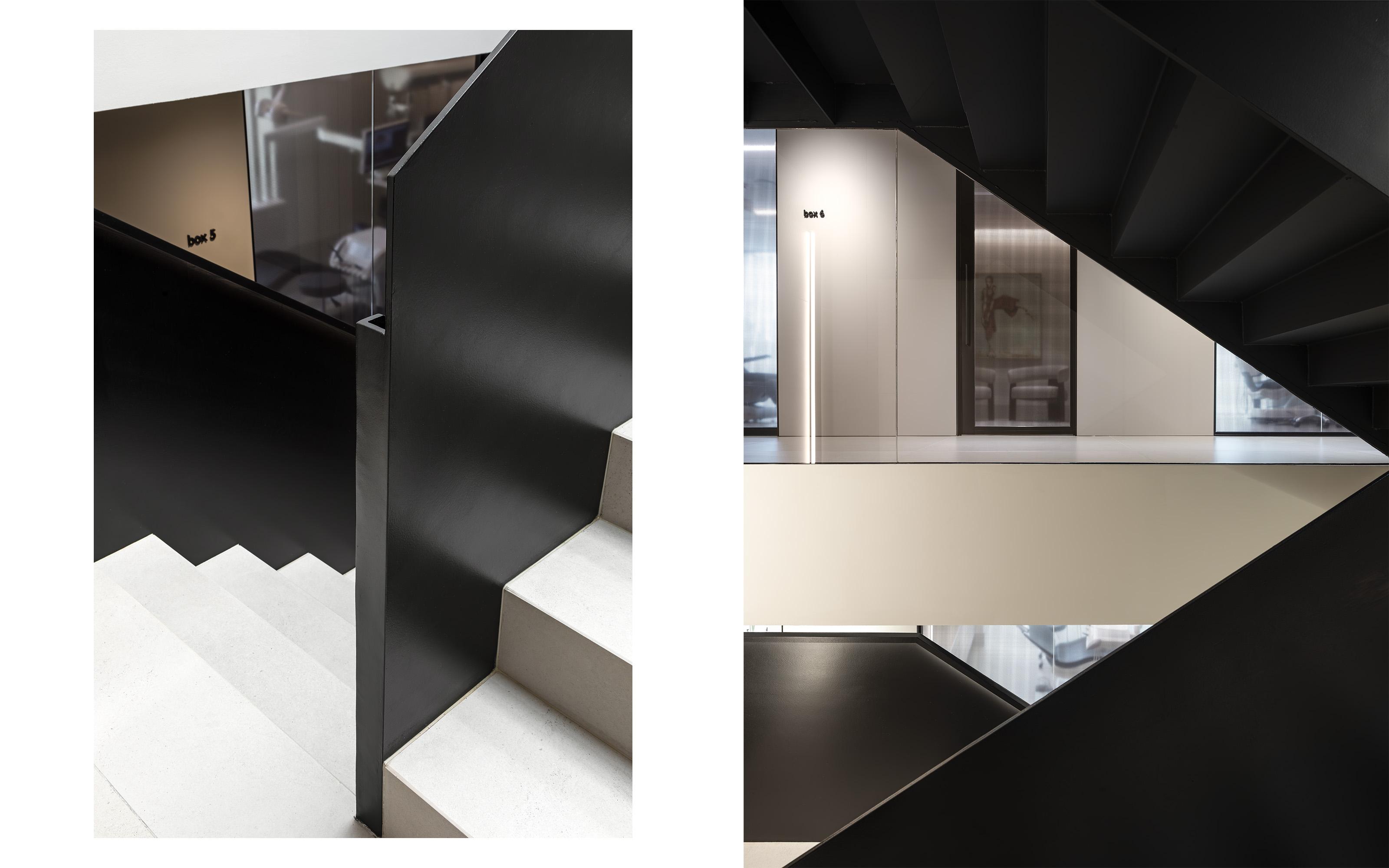 diseño escalera baranda negra interiorismo